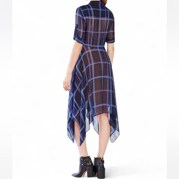 BCBGMAXAZRIA SILK PLAID BEATRYCE DRESS - Picture 6 of 6